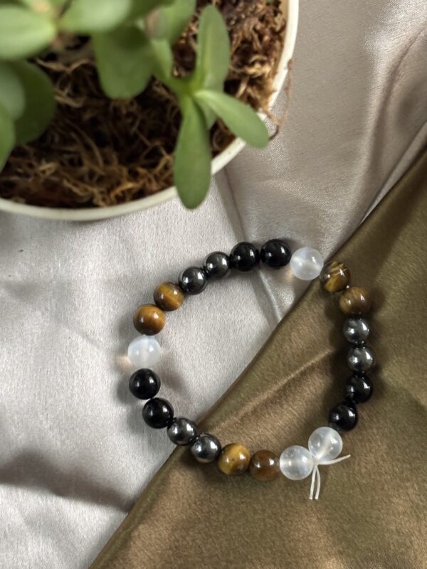 Triple Protection Crystals Bracelet | Negative Energy Shielding | Unisex